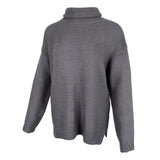 Maxbell Womens Turtleneck Chunky Knit Sweater Pullover Long Sleeves S Gray