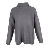 Maxbell Womens Turtleneck Chunky Knit Sweater Pullover Long Sleeves S Gray
