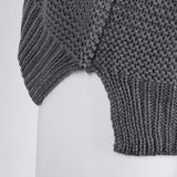 Maxbell Womens Turtleneck Chunky Knit Sweater Pullover Long Sleeves S Gray