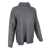 Maxbell Womens Turtleneck Chunky Knit Sweater Pullover Long Sleeves S Gray