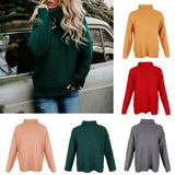 Maxbell Womens Turtleneck Chunky Knit Sweater Pullover Long Sleeves S Gray