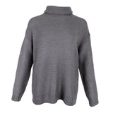 Maxbell Womens Turtleneck Chunky Knit Sweater Pullover Long Sleeves L Gray