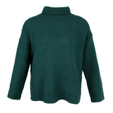 Maxbell Womens Turtleneck Chunky Knit Sweater Pullover Long Sleeves M Green