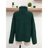 Maxbell Womens Turtleneck Chunky Knit Sweater Pullover Long Sleeves M Green