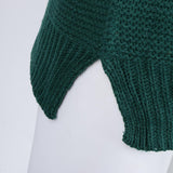 Maxbell Womens Turtleneck Chunky Knit Sweater Pullover Long Sleeves M Green