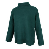 Maxbell Womens Turtleneck Chunky Knit Sweater Pullover Long Sleeves M Green