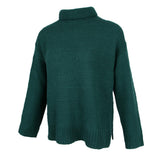 Maxbell Womens Turtleneck Chunky Knit Sweater Pullover Long Sleeves M Green