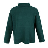 Maxbell Womens Turtleneck Chunky Knit Sweater Pullover Long Sleeves M Green