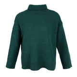 Maxbell Womens Turtleneck Chunky Knit Sweater Pullover Long Sleeves L Green