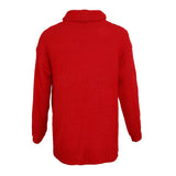 Maxbell Womens Turtleneck Chunky Knit Sweater Pullover Long Sleeves M Red