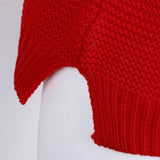 Maxbell Womens Turtleneck Chunky Knit Sweater Pullover Long Sleeves M Red