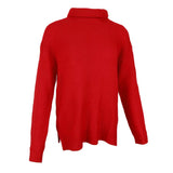 Maxbell Womens Turtleneck Chunky Knit Sweater Pullover Long Sleeves M Red