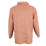 Maxbell Womens Turtleneck Chunky Knit Sweater Pullover Long Sleeves S Pink