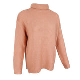 Maxbell Womens Turtleneck Chunky Knit Sweater Pullover Long Sleeves S Pink