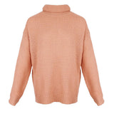 Maxbell Womens Turtleneck Chunky Knit Sweater Pullover Long Sleeves L Pink