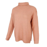 Maxbell Womens Turtleneck Chunky Knit Sweater Pullover Long Sleeves L Pink