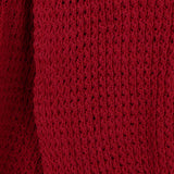 Maxbell Women Cowl Neck Chunky Cable Knit Wrap Pullover Cardigan Sweater M Wine red