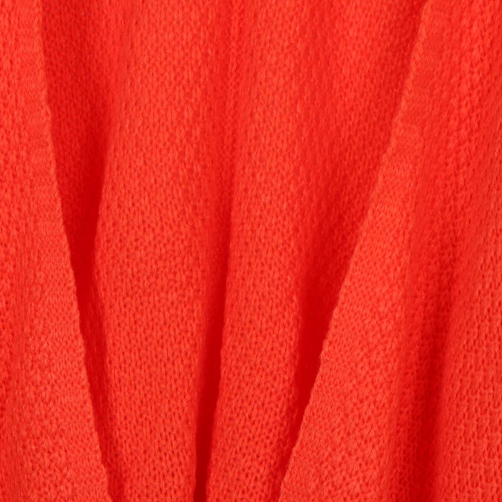 Maxbell Women's Cardigan Long Sleeve Knit Sweater Open Front Drape Coat L Orange