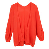 Maxbell Women's Cardigan Long Sleeve Knit Sweater Open Front Drape Coat L Orange