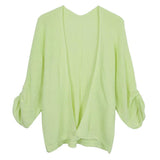 Maxbell Women's Cardigan Long Sleeve Knit Sweater Open Front Drape Coat M Green