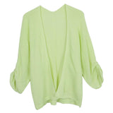 Maxbell Women's Cardigan Long Sleeve Knit Sweater Open Front Drape Coat M Green