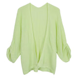 Maxbell Women's Cardigan Long Sleeve Knit Sweater Open Front Drape Coat L Green