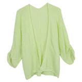 Maxbell Women's Cardigan Long Sleeve Knit Sweater Open Front Drape Coat L Green