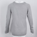 Maxbell Women's Pullover Sweater Crewneck Long Sleeve Heart Patchwork Top Gray M