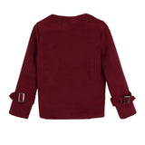 Maxbell Lady Open Front Long Sleeve Woolen Short Lapel Coat Cardigan Jacket M Red
