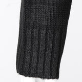 Women Oversized Turtleneck Chunky Knit Sweater Pullover Long Sleeves L Black