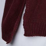 Maxbell Women's Stripe Contrast Color Long Sleeve V Neck Pullover Sweater  Red S