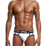 Maxbell Sexy Men Stretchy Mesh Panties Low Rise Underwear Sports Underpants L White
