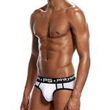 Maxbell Sexy Men Stretchy Mesh Panties Low Rise Underwear Sports Underpants L White