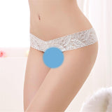 Maxbell Sexy Women Crotchless Panties Sheer Lace Thong Underwear Pearls Strings White