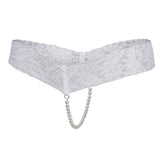Maxbell Sexy Women Crotchless Panties Sheer Lace Thong Underwear Pearls Strings White