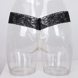 Maxbell Sexy Women Crotchless Panties Sheer Lace Thong Underwear Pearls Strings Black