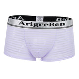 Men's Breathable Mesh Stripe Low Waist Boxer Briefs Underwear Shorts XXL Purple