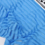Maxbell Men's Breathable Mesh Stripe Low Waist Boxer Briefs Underwear Shorts M Blue