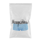 Maxbell Men's Breathable Mesh Stripe Low Waist Boxer Briefs Underwear Shorts M Blue