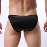 Maxbell Sexy Men's Shiny Imitation Leather Pouch Mini Briefs Underwear L Black