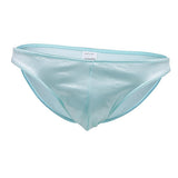 Maxbell Sexy Men's Shiny Imitation Leather Pouch Mini Briefs Underwear L Sky blue