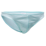 Maxbell Sexy Men's Shiny Imitation Leather Pouch Mini Briefs Underwear L Sky blue