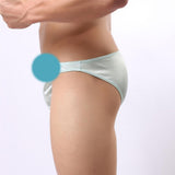 Maxbell Sexy Men's Shiny Imitation Leather Pouch Mini Briefs Underwear L Sky blue