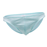 Maxbell Sexy Men's Shiny Imitation Leather Pouch Mini Briefs Underwear L Sky blue