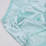 Maxbell Sexy Men's Shiny Imitation Leather Pouch Mini Briefs Underwear XL Sky blue