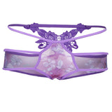 Maxbell Women's Flower Underpants T-Back Underwear Ladies Lingerie Bikini Panties Purple