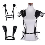Maxbell Lady Leather Pin Buckle Tassel Suspender Waist Belt Waspie Corset Cinch 01