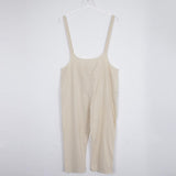 Maxbell Women's Strappy Rompers Overalls Casual Wide Leg Pants Jumpsuits XL Beige