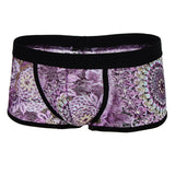 Maxbell Men's Floral Print Sheer Lace Boxers Underwear Underpants L Purple