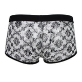 Maxbell Men's Floral Print Sheer Lace Boxers Underwear Underpants L Black